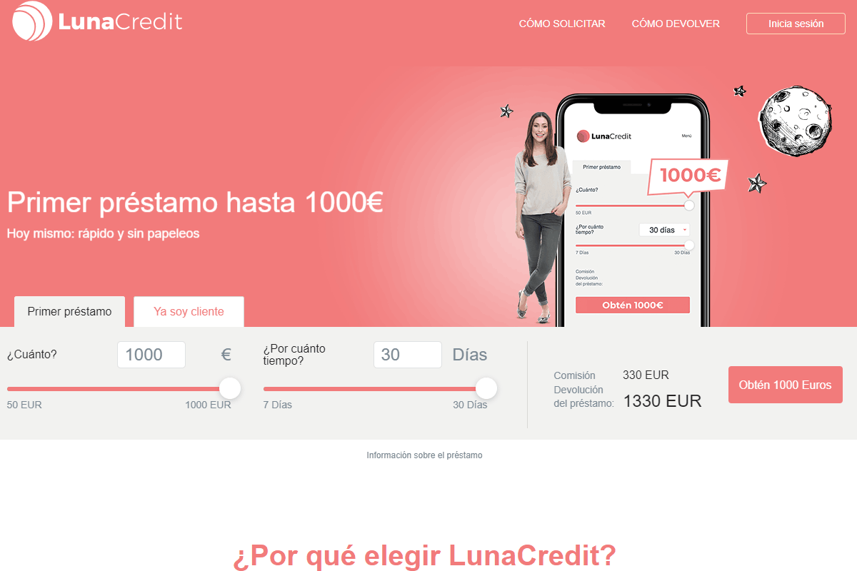 Lunacredit préstamos sitio web